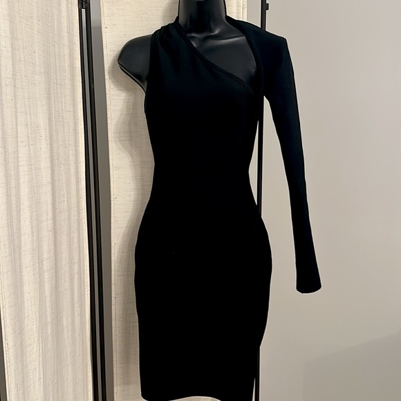 Black Bodycon Dress Knee Length with Half Sleeve